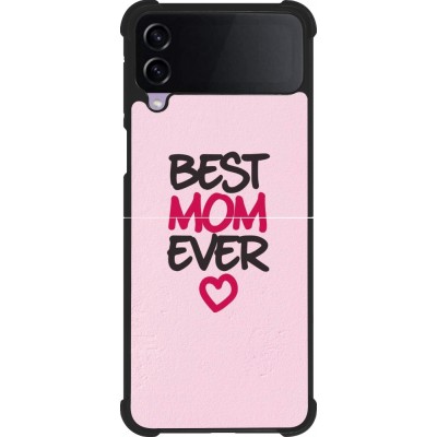 Coque Samsung Galaxy Z Flip3 5G - Silicone rigide noir Mom 2023 best Mom ever pink