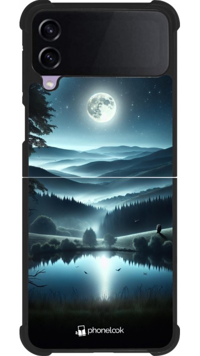 Coque Samsung Galaxy Z Flip3 5G - Silicone rigide noir Night Sky View