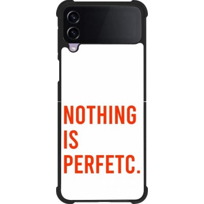 Coque Samsung Galaxy Z Flip3 5G - Silicone rigide noir Nothing is Perfetc