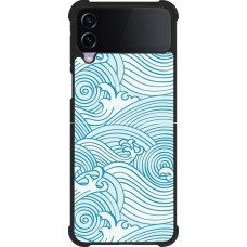 Samsung Galaxy Z Flip3 5G Case Hülle - Silikon schwarz Ocean Waves