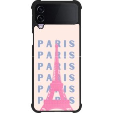 Coque Samsung Galaxy Z Flip3 5G - Silicone rigide noir Paris Pink Print