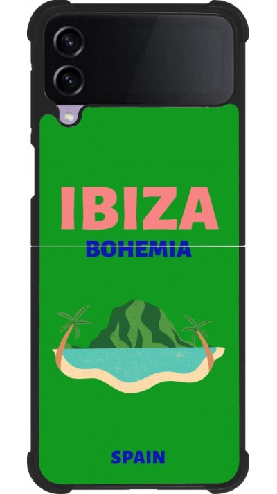 Coque Samsung Galaxy Z Flip3 5G - Silicone rigide noir Pop Summer Destination Ibiza