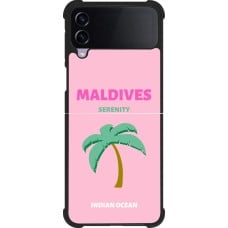 Coque Samsung Galaxy Z Flip3 5G - Silicone rigide noir Pop Summer Destination Maldives