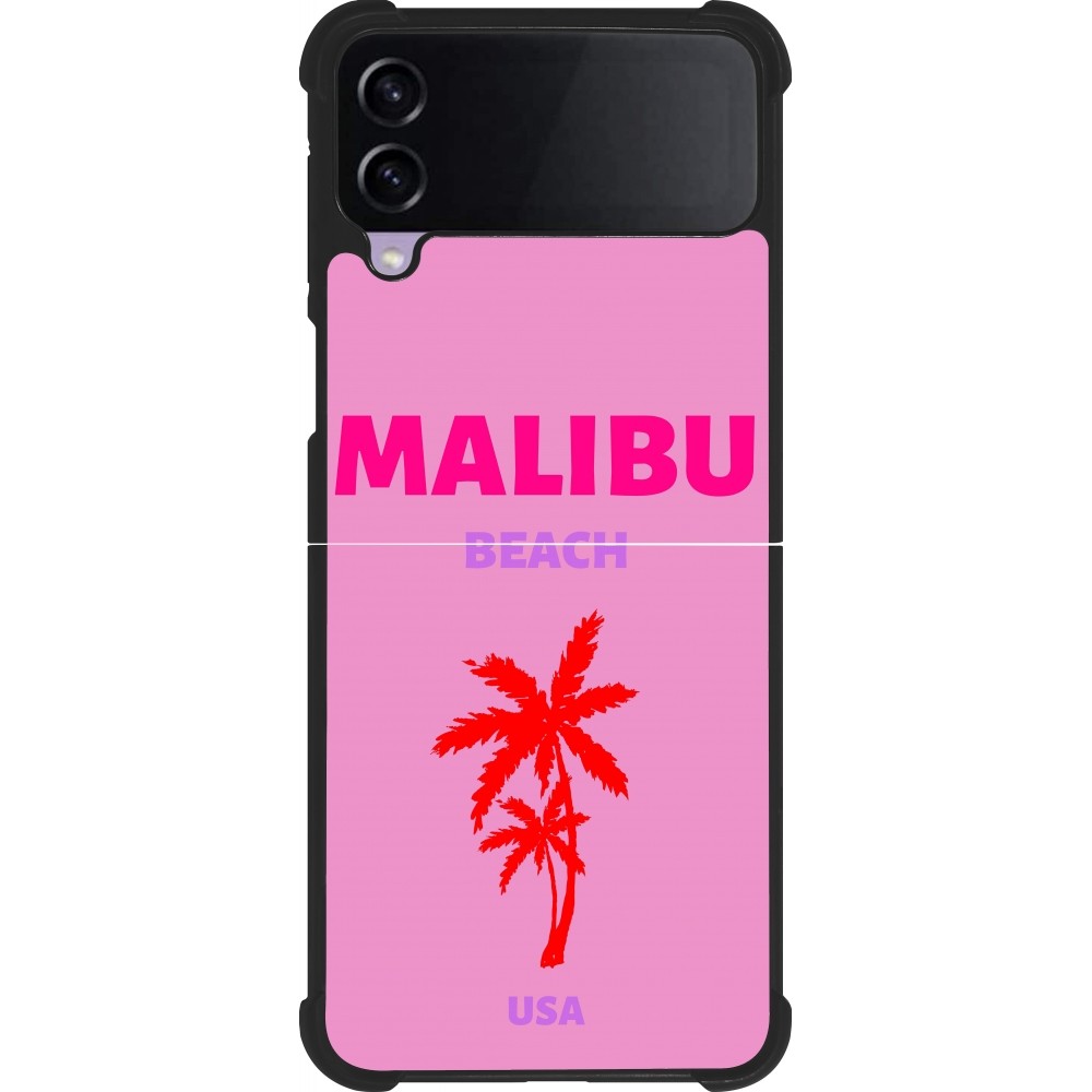 Coque Samsung Galaxy Z Flip3 5G - Silicone rigide noir Pop Summer Destination Malibu