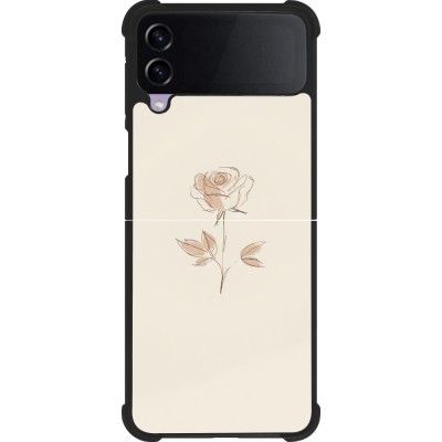 Coque Samsung Galaxy Z Flip3 5G - Silicone rigide noir Sable Rose Minimaliste