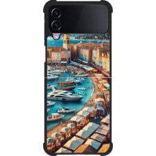 Coque Samsung Galaxy Z Flip3 5G - Silicone rigide noir Saint-Tropez Beach