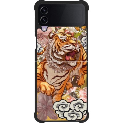 Coque Samsung Galaxy Z Flip3 5G - Silicone rigide noir Spring 23 japanese tiger