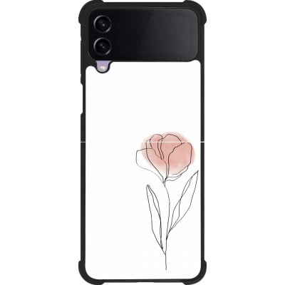 Coque Samsung Galaxy Z Flip3 5G - Silicone rigide noir Spring 23 minimalist flower