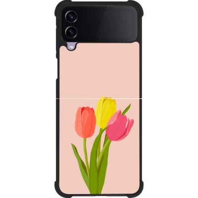 Coque Samsung Galaxy Z Flip3 5G - Silicone rigide noir Spring 23 tulip trio