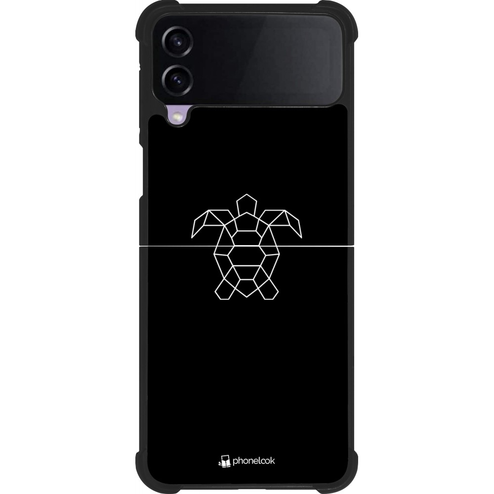 Samsung Galaxy Z Flip3 5G Case Hülle - Silikon schwarz Turtles lines on black