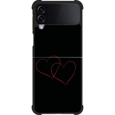 Coque Samsung Galaxy Z Flip3 5G - Silicone rigide noir Valentine 2023 attached heart