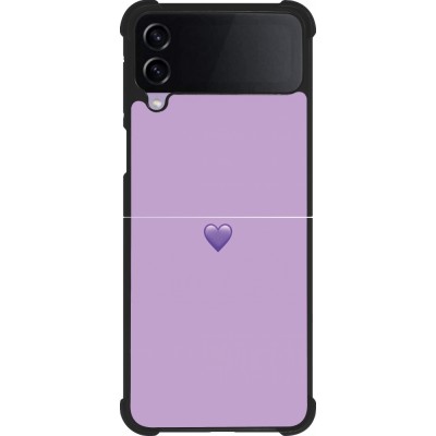 Coque Samsung Galaxy Z Flip3 5G - Silicone rigide noir Valentine 2023 purpule single heart