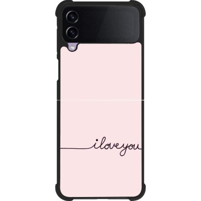 Coque Samsung Galaxy Z Flip3 5G - Silicone rigide noir Valentine 2023 i love you writing