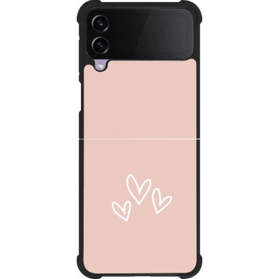 Coque Samsung Galaxy Z Flip3 5G - Silicone rigide noir Valentine 2023 three minimalist hearts