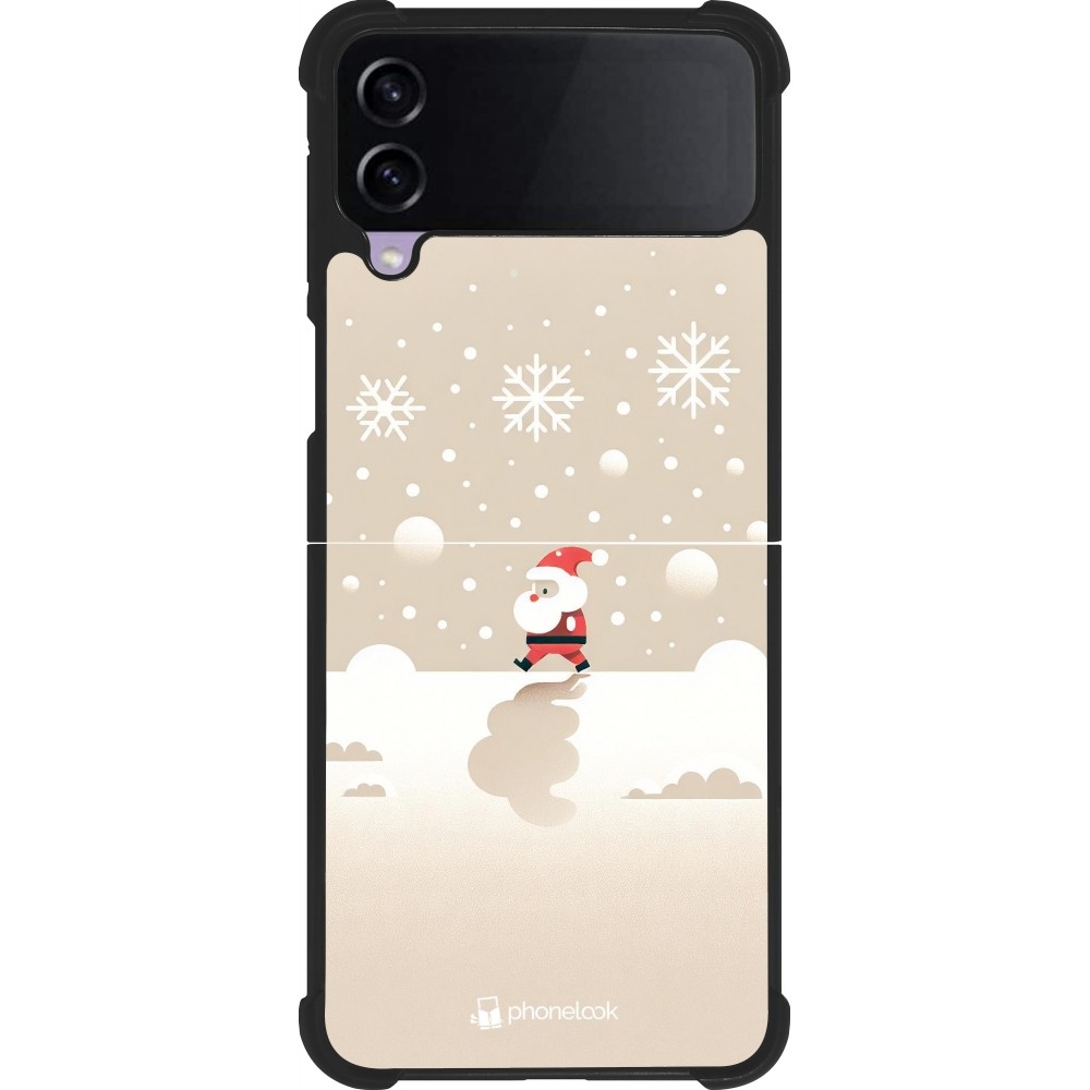 Coque Samsung Galaxy Z Flip3 5G - Silicone rigide noir Noël 2023 Minimalist Santa