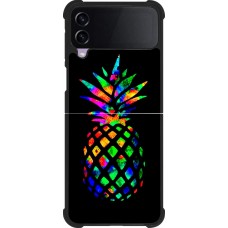 Samsung Galaxy Z Flip4 Case Hülle - Silikon schwarz Ananas Multi-colors