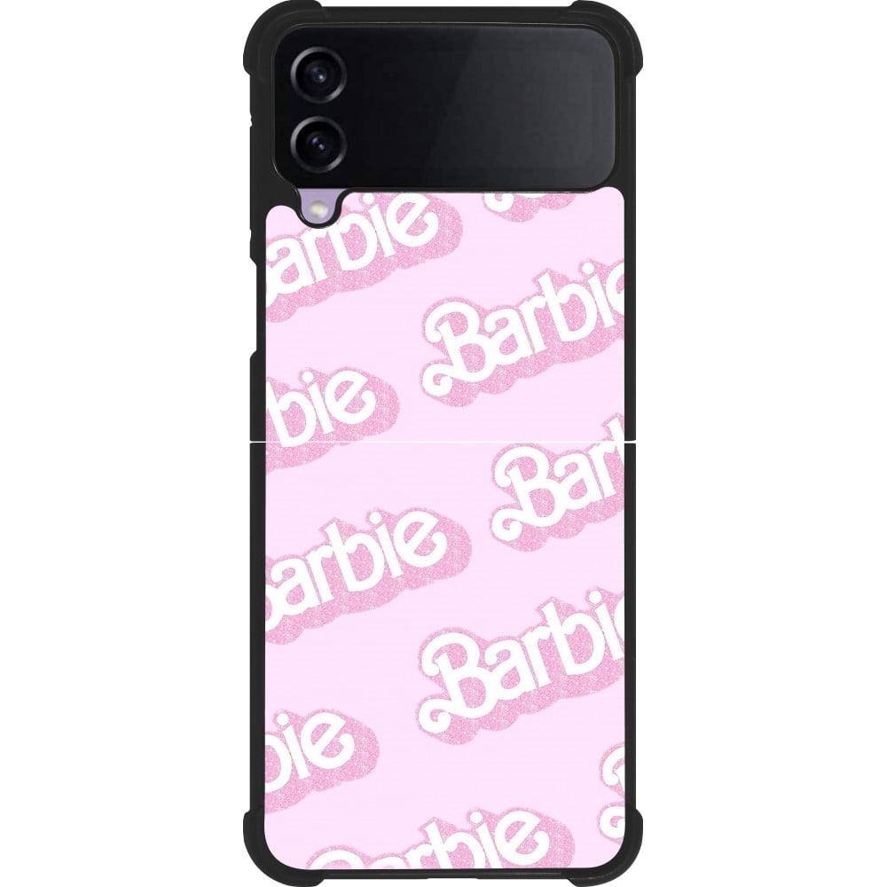 Samsung Galaxy Z Flip4 Case Hülle - Silikon schwarz Barbie light pink pattern