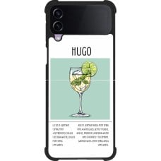 Coque Samsung Galaxy Z Flip4 - Silicone rigide noir Cocktail recette Hugo