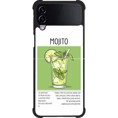 Coque Samsung Galaxy Z Flip4 - Silicone rigide noir Cocktail recette Mojito