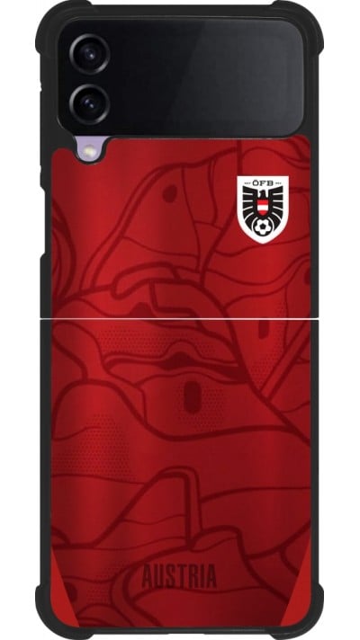 Coque Samsung Galaxy Z Flip4 - Silicone rigide noir Maillot de football Autriche personnalisable