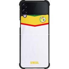 Coque Samsung Galaxy Z Flip4 - Silicone rigide noir Maillot de football Senegal 2022 personnalisable