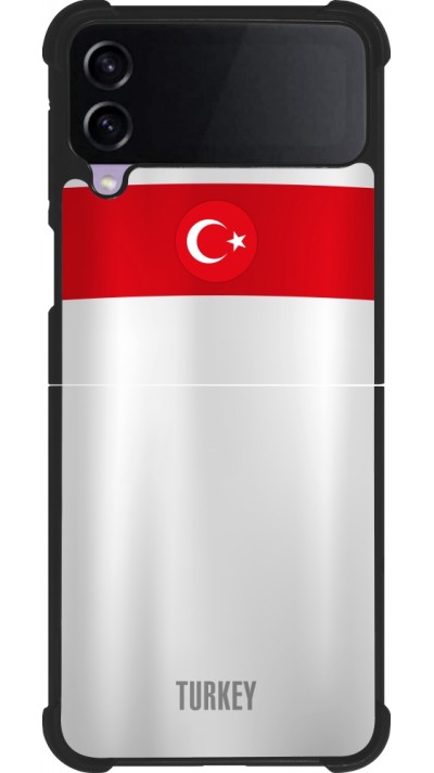 Coque Samsung Galaxy Z Flip4 - Silicone rigide noir Maillot de football Turquie personnalisable