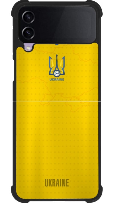 Coque Samsung Galaxy Z Flip4 - Silicone rigide noir Maillot de football Ukraine