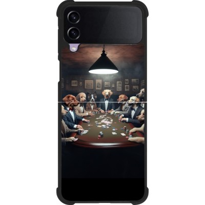 Coque Samsung Galaxy Z Flip4 - Silicone rigide noir Les pokerdogs