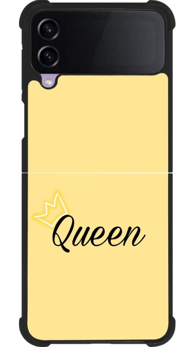 Coque Samsung Galaxy Z Flip4 - Silicone rigide noir Mom 2024 Queen