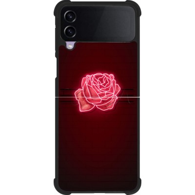 Coque Samsung Galaxy Z Flip4 - Silicone rigide noir Spring 23 neon rose