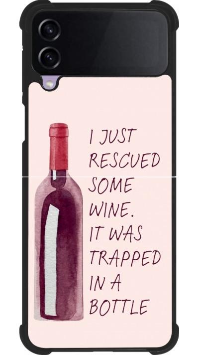 Coque Samsung Galaxy Z Flip4 - Silicone rigide noir I just rescued some wine