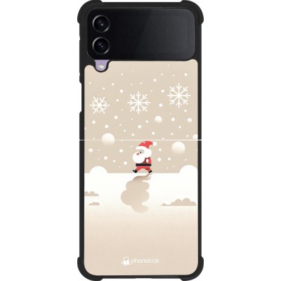 Coque Samsung Galaxy Z Flip4 - Silicone rigide noir Noël 2023 Minimalist Santa