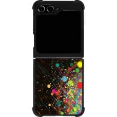 Coque Samsung Galaxy Z Flip5 - Silicone rigide noir Abstract Bubble Lines