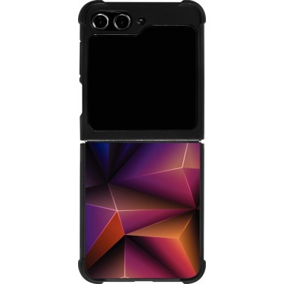 Coque Samsung Galaxy Z Flip5 - Silicone rigide noir Abstract Triangles 