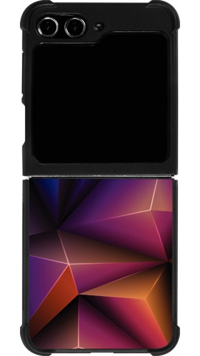 Coque Samsung Galaxy Z Flip5 - Silicone rigide noir Abstract Triangles 