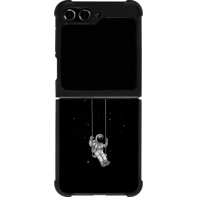 Coque Samsung Galaxy Z Flip5 - Silicone rigide noir Astro balançoire