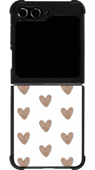 Coque Samsung Galaxy Z Flip5 - Silicone rigide noir Autumn 2024 brown hearts