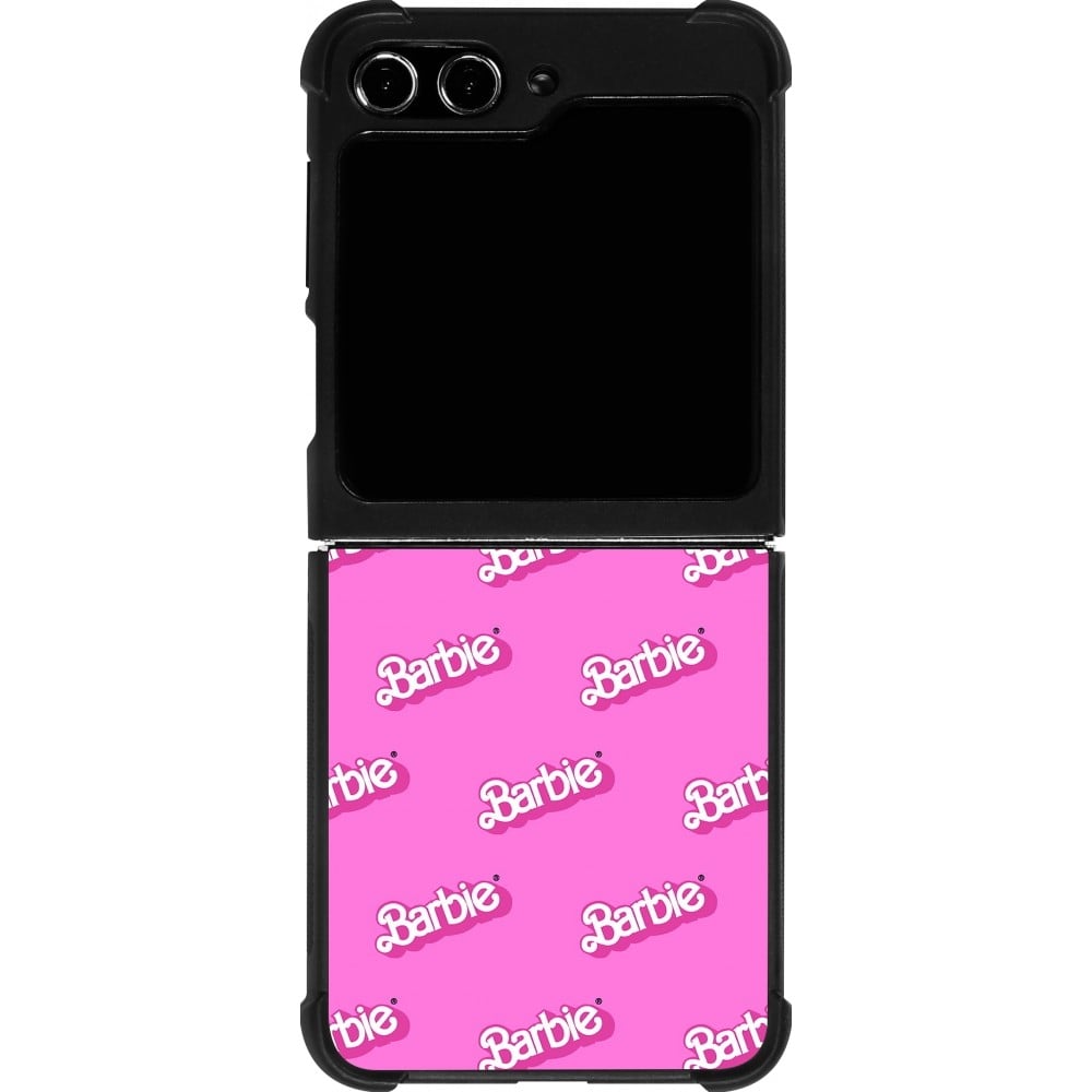 Coque Samsung Galaxy Z Flip5 - Silicone rigide noir Barbie Pattern