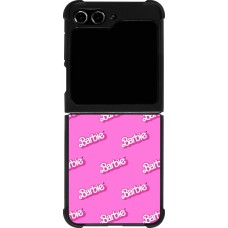 Coque Samsung Galaxy Z Flip5 - Silicone rigide noir Barbie Pattern