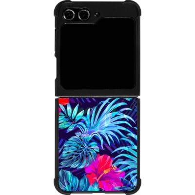 Coque Samsung Galaxy Z Flip5 - Silicone rigide noir Blue Forest