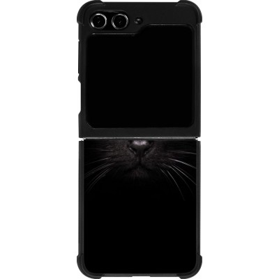 Coque Samsung Galaxy Z Flip5 - Silicone rigide noir Cat eyes