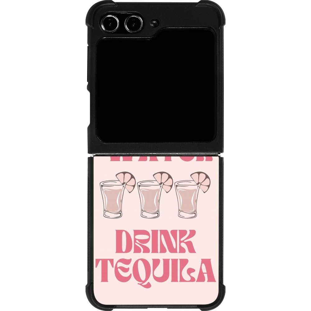 Coque Samsung Galaxy Z Flip5 - Silicone rigide noir Cocktail Save Water Drink Tequila