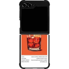 Coque Samsung Galaxy Z Flip5 - Silicone rigide noir Cocktail recette Negroni