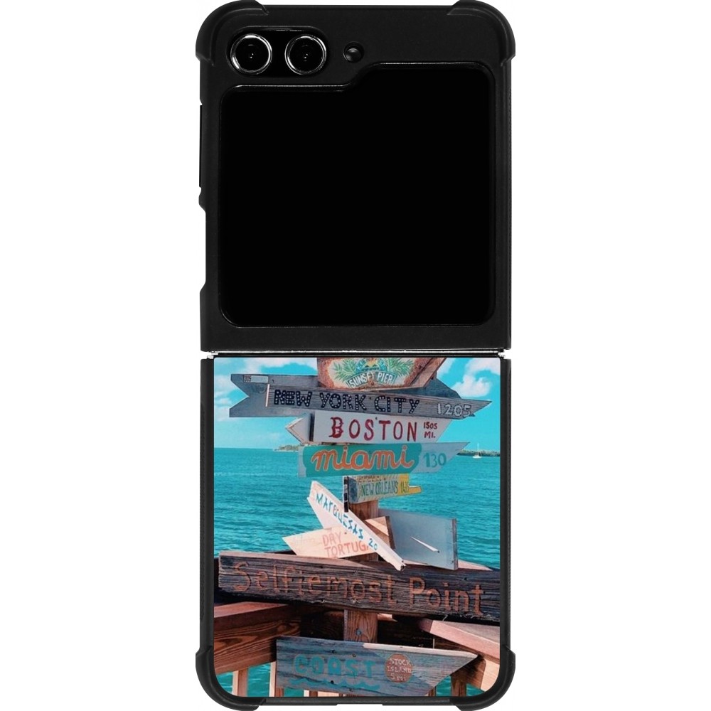 Coque Samsung Galaxy Z Flip5 - Silicone rigide noir Cool Cities Directions