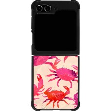 Coque Samsung Galaxy Z Flip5 - Silicone rigide noir Crabs Paint