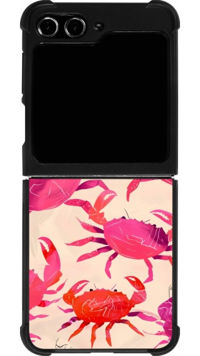 Coque Samsung Galaxy Z Flip5 - Silicone rigide noir Crabs Paint