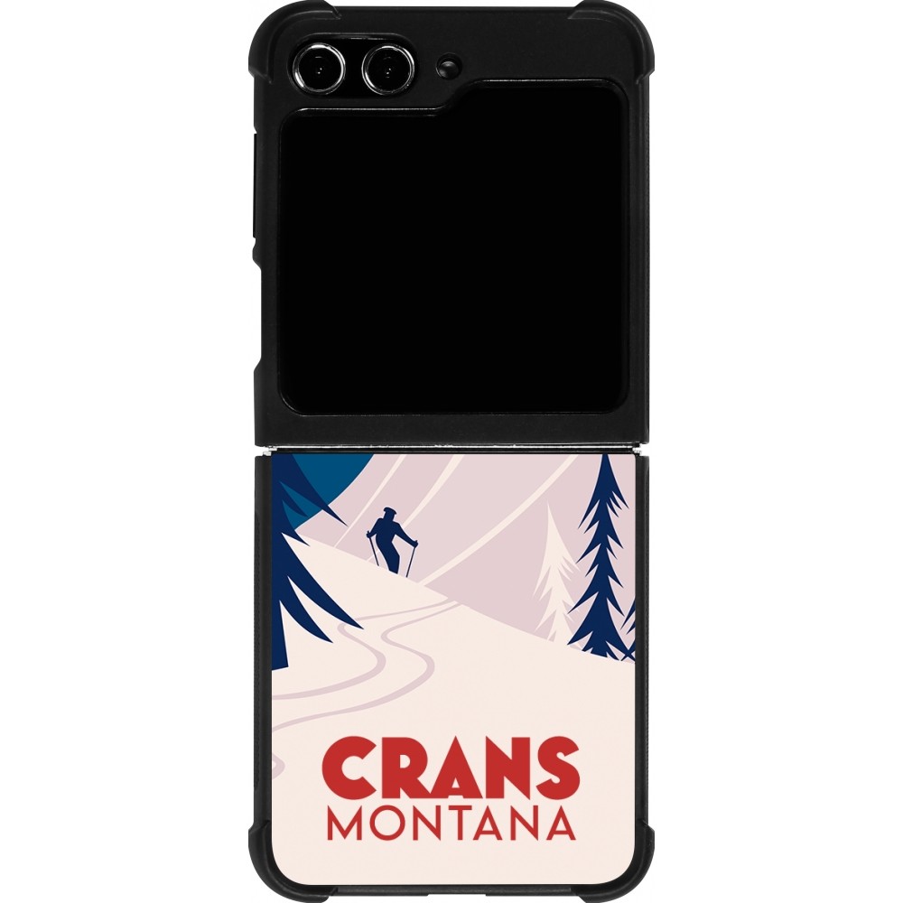 Coque Samsung Galaxy Z Flip5 - Silicone rigide noir Crans-Montana Cabane