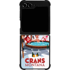 Coque Samsung Galaxy Z Flip5 - Silicone rigide noir Crans-Montana Mountain Jacuzzi