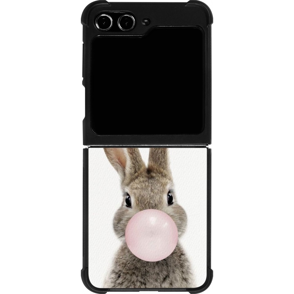 Coque Samsung Galaxy Z Flip5 - Silicone rigide noir Easter 2023 bubble gum bunny