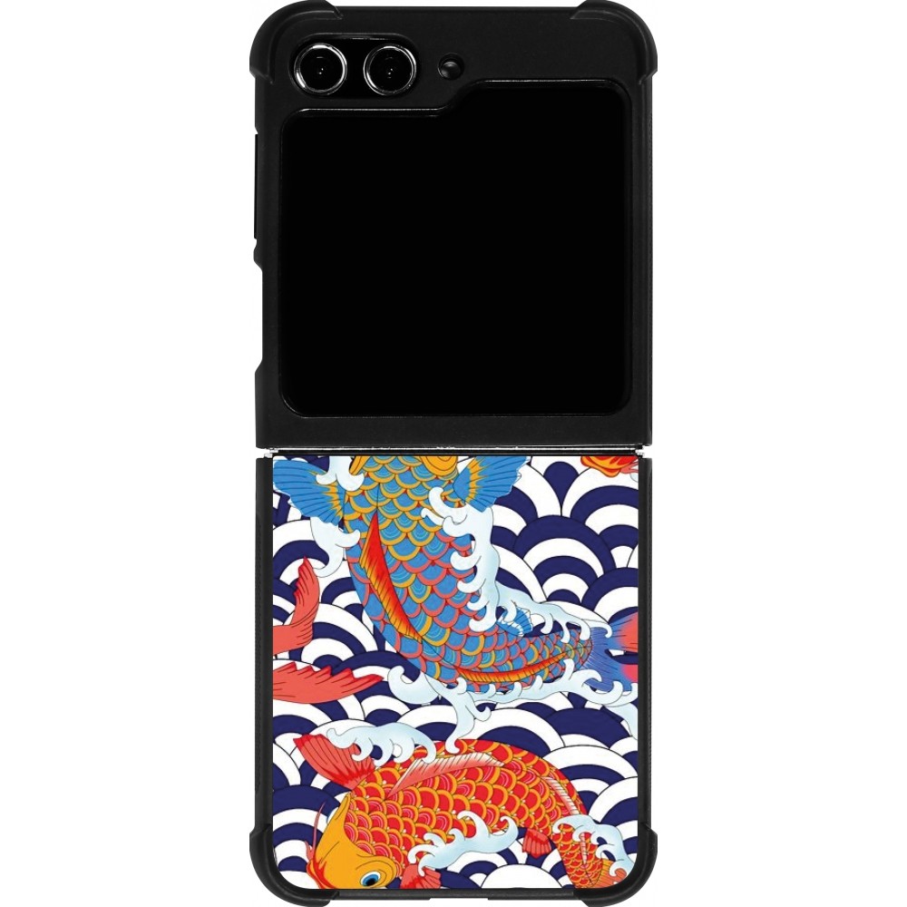 Coque Samsung Galaxy Z Flip5 - Silicone rigide noir Easter 2023 japanese fish